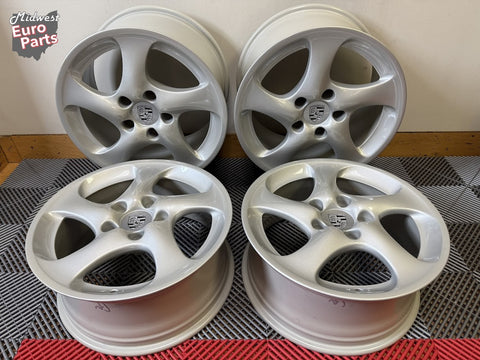 OEM 18" Porsche 993 996 Turbo Look II Twist Wheels
