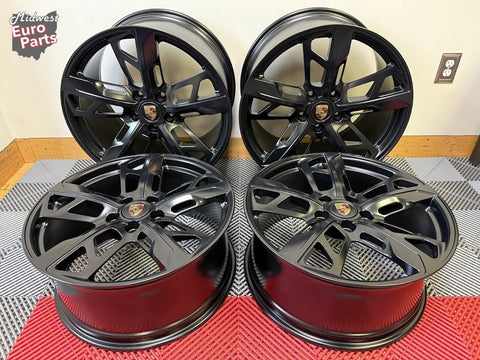 OEM 21" Porsche Taycan Cross Turismo Forged Wheels Satin Black